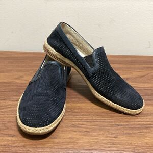 Dolce & Gabbana Mondello Women’s Navy Perforated Suede Espadrille. Size 9.